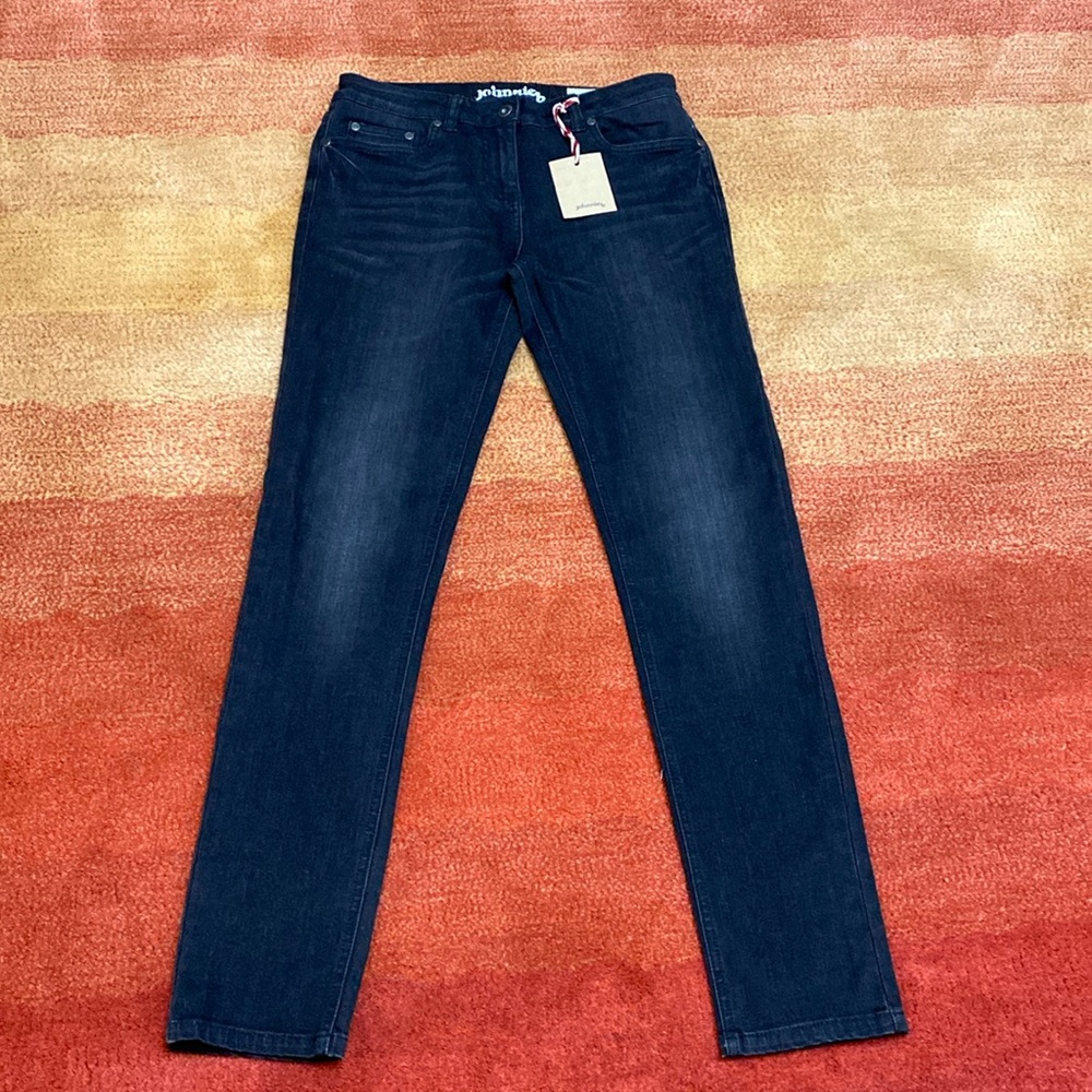 Dark Blue Straight Leg Jeans